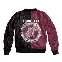 Custom Mangaia Of Cook Islands Bomber Jacket Mix Half Black LT6 - Wonder Print Shop