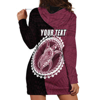 Custom Mangaia Of Cook Islands Hoodie Dress Mix Half Black LT6 - Wonder Print Shop