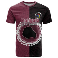 Custom Mangaia Of Cook Islands T Shirt Mix Half Black LT6 - Wonder Print Shop
