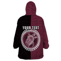 Custom Mangaia Of Cook Islands Wearable Blanket Hoodie Mix Half Black LT6 - Wonder Print Shop