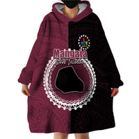 Custom Mangaia Of Cook Islands Wearable Blanket Hoodie Mix Half Black LT6 - Wonder Print Shop