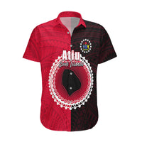 Custom Atiu Of Cook Islands Hawaiian Shirt Mix Half Black LT6 - Wonder Print Shop