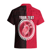 Custom Atiu Of Cook Islands Hawaiian Shirt Mix Half Black LT6 - Wonder Print Shop