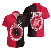 Custom Atiu Of Cook Islands Hawaiian Shirt Mix Half Black LT6 - Wonder Print Shop