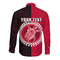 Custom Atiu Of Cook Islands Long Sleeve Button Shirt Mix Half Black LT6 - Wonder Print Shop