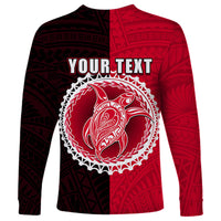 Custom Atiu Of Cook Islands Long Sleeve Shirt Mix Half Black LT6 - Wonder Print Shop