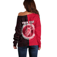 Custom Atiu Of Cook Islands Off Shoulder Sweater Mix Half Black LT6 - Wonder Print Shop