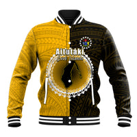 Custom Atutaki Of Cook Islands Baseball Jacket Mix Half Black LT6 - Wonder Print Shop
