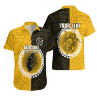 Custom Atutaki Of Cook Islands Hawaiian Shirt Mix Half Black LT6 - Wonder Print Shop