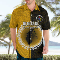 Custom Atutaki Of Cook Islands Hawaiian Shirt Mix Half Black LT6 - Wonder Print Shop