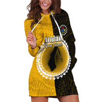 Custom Atutaki Of Cook Islands Hoodie Dress Mix Half Black LT6 - Wonder Print Shop