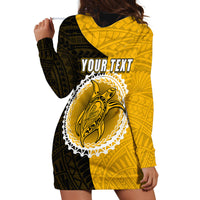 Custom Atutaki Of Cook Islands Hoodie Dress Mix Half Black LT6 - Wonder Print Shop