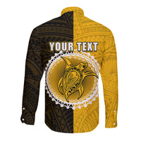 Custom Atutaki Of Cook Islands Long Sleeve Button Shirt Mix Half Black LT6 - Wonder Print Shop