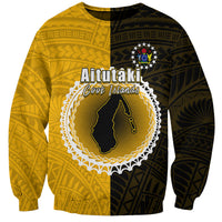 Custom Atutaki Of Cook Islands Sweatshirt Mix Half Black LT6 - Wonder Print Shop