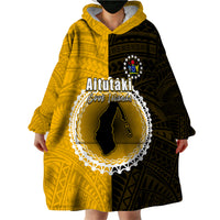 Custom Atutaki Of Cook Islands Wearable Blanket Hoodie Mix Half Black LT6 - Wonder Print Shop