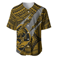 Polynesian Guam Baseball Jersey with Coat Of Arms Claws Style - Gold LT6 - Wonder Print Shop
