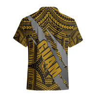 Polynesian Guam Hawaiian Shirt with Coat Of Arms Claws Style - Gold LT6 - Wonder Print Shop