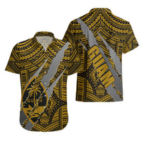 Polynesian Guam Hawaiian Shirt with Coat Of Arms Claws Style - Gold LT6 - Wonder Print Shop
