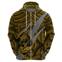 Polynesian Guam Hoodie with Coat Of Arms Claws Style - Gold LT6 - Wonder Print Shop