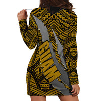 Polynesian Guam Hoodie Dress with Coat Of Arms Claws Style - Gold LT6 - Wonder Print Shop