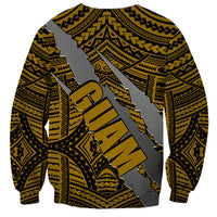 Polynesian Guam Sweatshirt with Coat Of Arms Claws Style - Gold LT6 - Wonder Print Shop