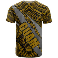 Polynesian Guam T Shirt with Coat Of Arms Claws Style - Gold LT6 - Wonder Print Shop