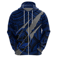 Polynesian Guam Hoodie with Coat Of Arms Claws Style - Blue LT6 - Wonder Print Shop