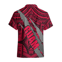 Polynesian Guam Hawaiian Shirt with Coat Of Arms Claws Style - Red LT6 - Wonder Print Shop