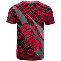 Polynesian Guam T Shirt with Coat Of Arms Claws Style - Red LT6 - Wonder Print Shop