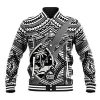 Polynesian Guam Baseball Jacket with Coat Of Arms Claws Style - White LT6 - Wonder Print Shop