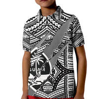 Polynesian Guam Kid Polo Shirt with Coat Of Arms Claws Style - White LT6 - Wonder Print Shop