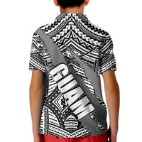 Polynesian Guam Kid Polo Shirt with Coat Of Arms Claws Style - White LT6 - Wonder Print Shop