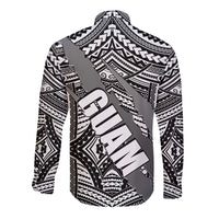 Polynesian Guam Long Sleeve Button Shirt with Coat Of Arms Claws Style - White LT6 - Wonder Print Shop