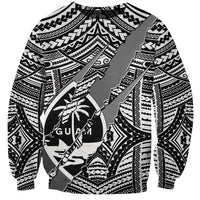 Polynesian Guam Sweatshirt with Coat Of Arms Claws Style - White LT6 - Wonder Print Shop