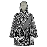 Polynesian Guam Wearable Blanket Hoodie with Coat Of Arms Claws Style - White LT6 - Wonder Print Shop