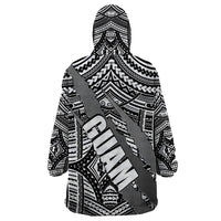 Polynesian Guam Wearable Blanket Hoodie with Coat Of Arms Claws Style - White LT6 - Wonder Print Shop