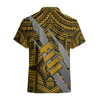 Polynesian Fiji Hawaiian Shirt with Coat Of Arms Claws Style - Gold LT6 - Wonder Print Shop