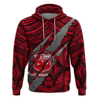 Polynesian Samoa Hoodie with Coat Of Arms Claws Style - Red LT6 - Wonder Print Shop
