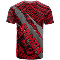 Polynesian Samoa T Shirt with Coat Of Arms Claws Style - Red LT6 - Wonder Print Shop