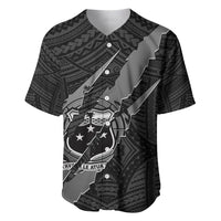 Polynesian Samoa Baseball Jersey with Coat Of Arms Claws Style - Black LT6 - Wonder Print Shop