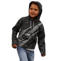 Polynesian Samoa Kid Hoodie with Coat Of Arms Claws Style - Black LT6 - Wonder Print Shop