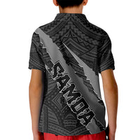 Polynesian Samoa Kid Polo Shirt with Coat Of Arms Claws Style - Black LT6 - Wonder Print Shop