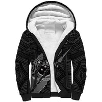 Polynesian Samoa Sherpa Hoodie with Coat Of Arms Claws Style - Black LT6 - Wonder Print Shop