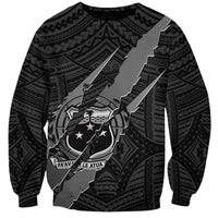 Polynesian Samoa Sweatshirt with Coat Of Arms Claws Style - Black LT6 - Wonder Print Shop