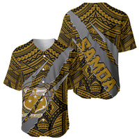 Polynesian Samoa Baseball Jersey with Coat Of Arms Claws Style - Gold LT6 - Wonder Print Shop