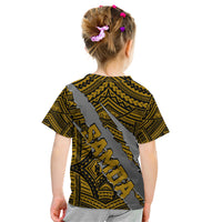 Polynesian Samoa Kid T Shirt with Coat Of Arms Claws Style - Gold LT6 - Wonder Print Shop