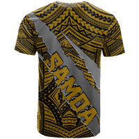 Polynesian Samoa T Shirt with Coat Of Arms Claws Style - Gold LT6 - Wonder Print Shop