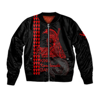 Custom Hawaii Bomber Jacket King Kamehameha Day - Red LT6 - Wonder Print Shop