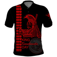 Custom Hawaii Polo Shirt King Kamehameha Day - Red LT6 - Wonder Print Shop
