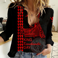 Custom Hawaii Women Casual Shirt King Kamehameha Day - Red LT6 - Wonder Print Shop